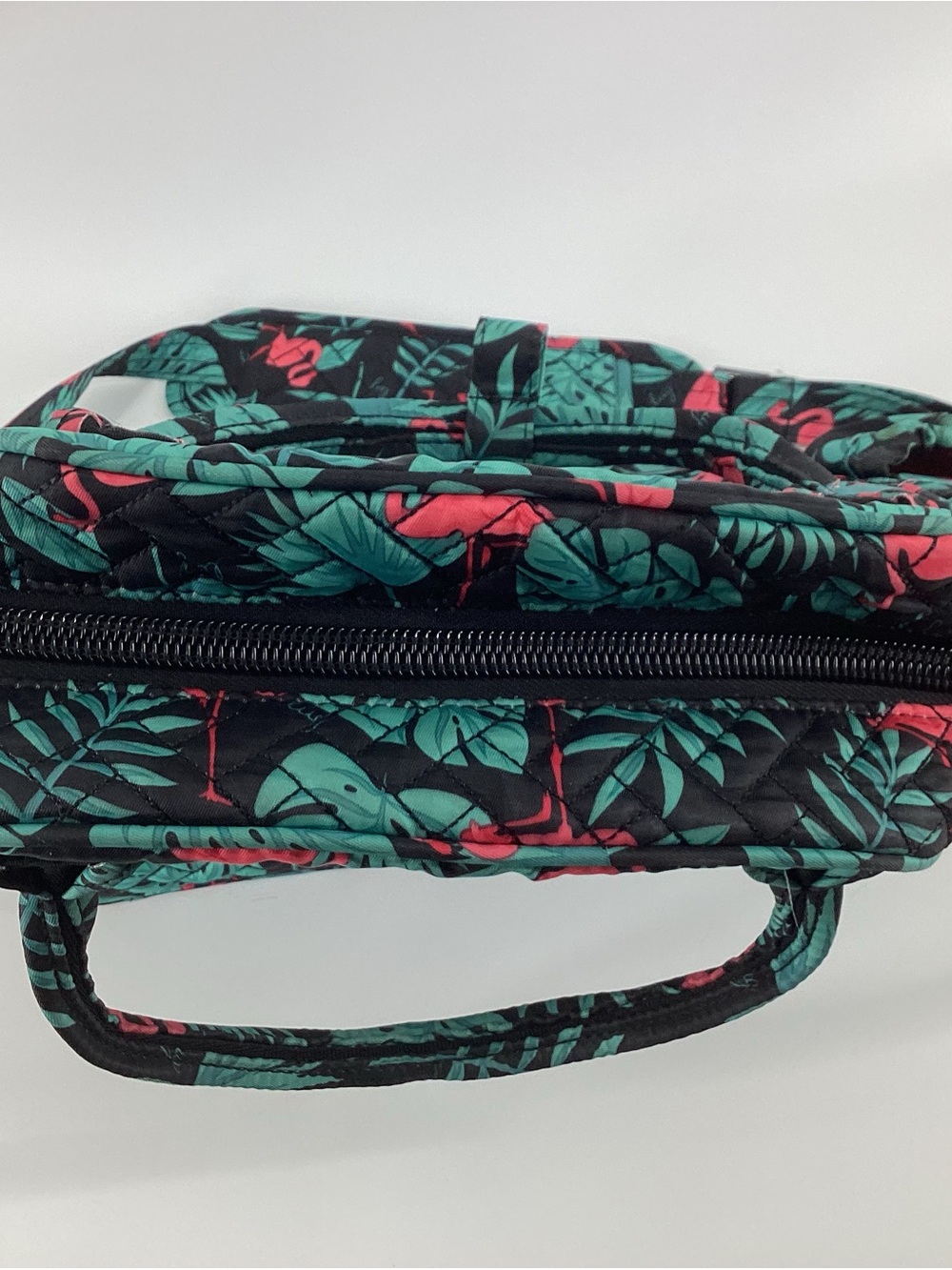 lug Mni Puddle Jumper in Flamingo Print Crossbody Bag or Tote Black/Teal/Pink - Picture 8 of 11